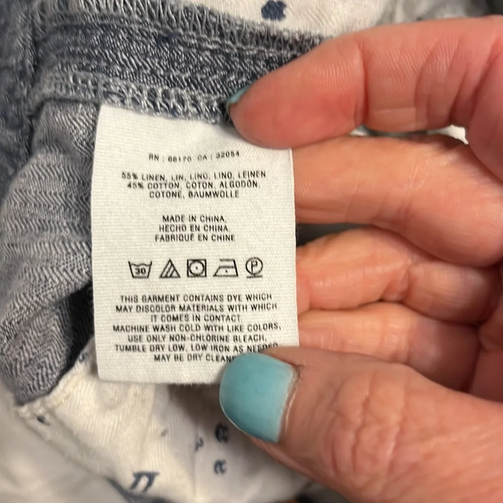 Chambray Linen Blend Wide Leg Pants - Picture 5 of 6